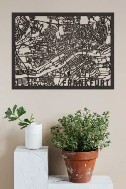 Citymap »Frankfurt« aus Holz