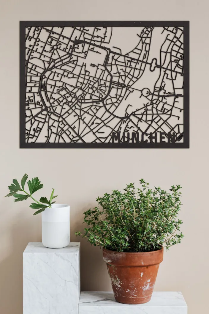 Citymap »München« aus Holz