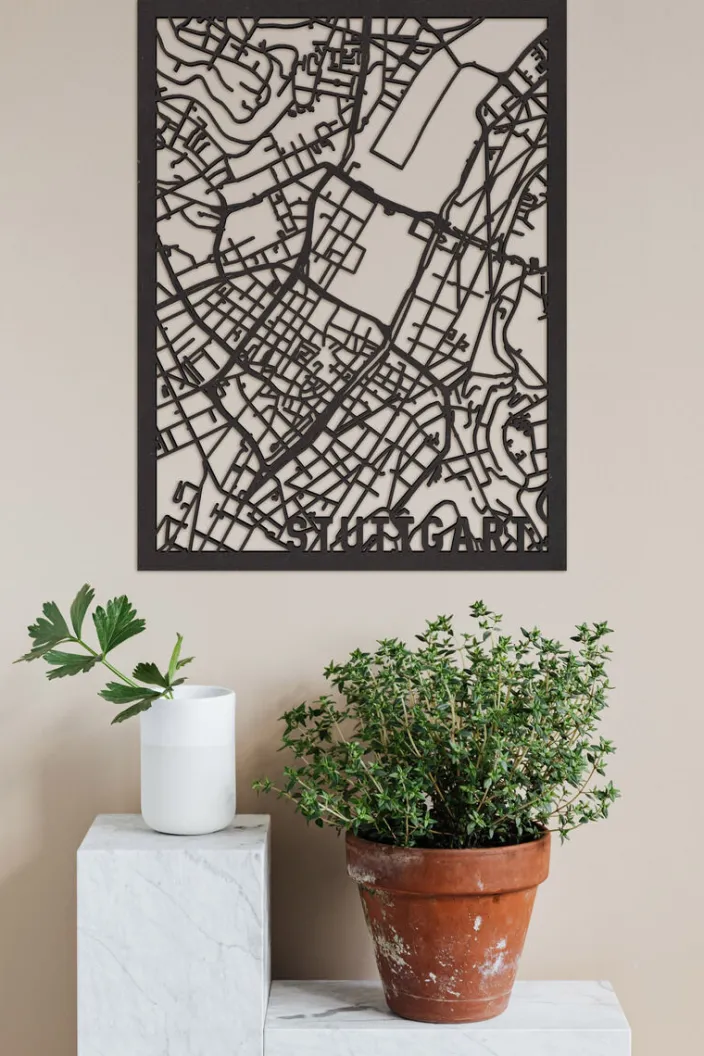 Citymap »Stuttgart« aus Holz