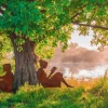 Gartenfigur Silhouette »Lesende und Lesender« Paar