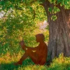 Gartenfigur Silhouette »Lesender«