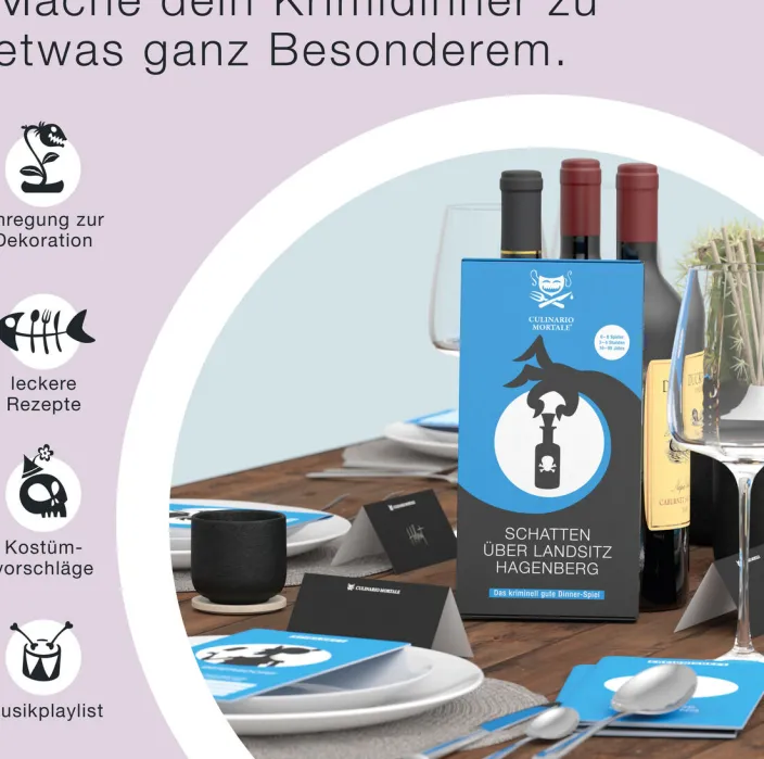 Krimi-Dinner Spiel »Schatten über Landsitz Hagenberg«