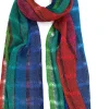 Leinenschal buntgestreift