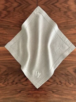 Leinen-Serviette »Monogramm«, Natur