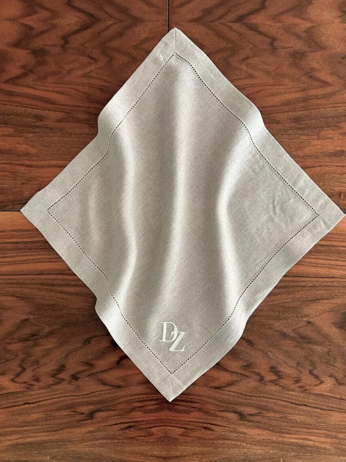 Leinen-Serviette »Monogramm«, Natur