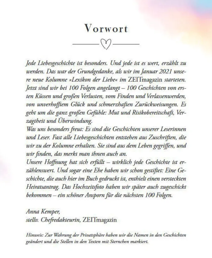 Liebesgeschichten »Lexikon der Liebe«