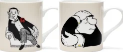 Loriot: ​ 2 Becher mit Künstlermotiven »Der Denker« &amp; »Herr im Sessel« im Set