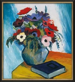Macke, August: »Stillleben mit Anemonen und blauem Buch«, 1911