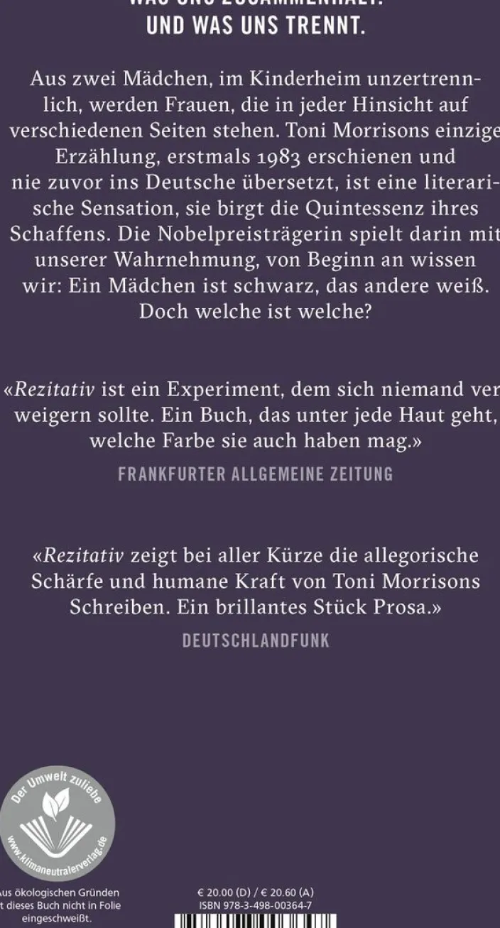 Morrison, Toni: Rezitativ