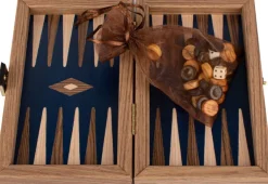 Pocket-Backgammon aus Nussbaum