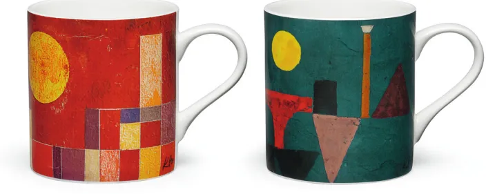 Porzellan-Becher mit Künstlermotiven im Set nach Klee