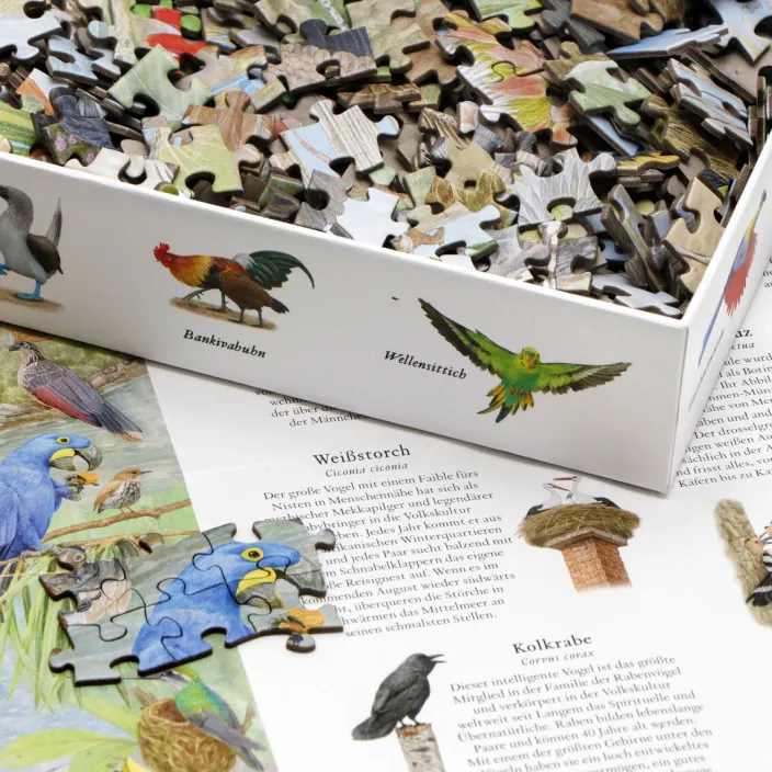 Puzzle »In 50 Vögeln um die Welt«