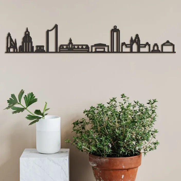 Skyline »Leipzig« aus Holz