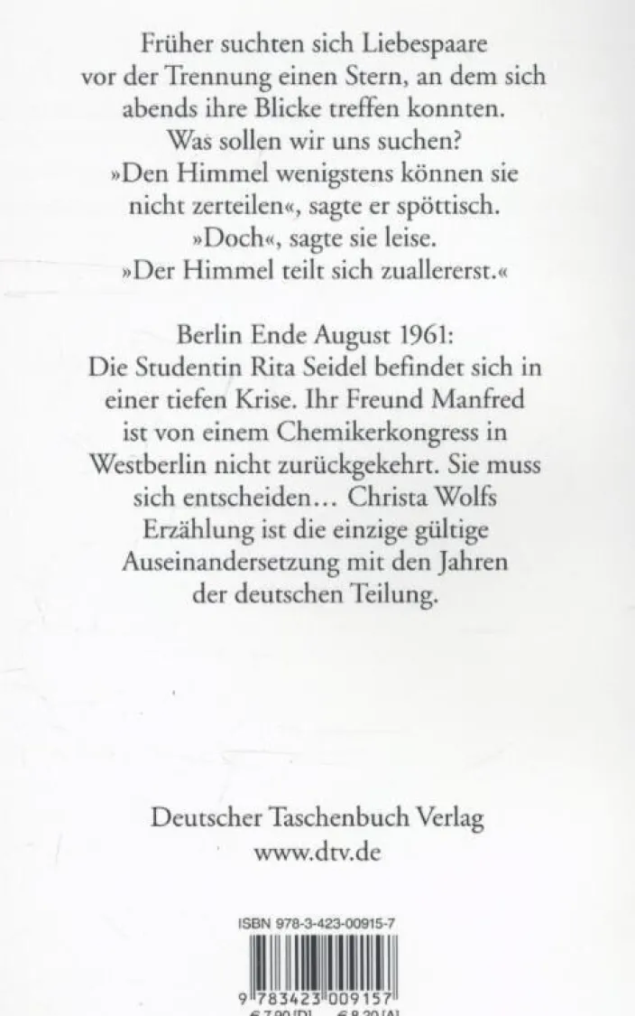 Wolf, Christa: Der geteilte Himmel